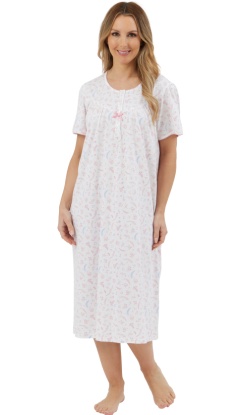 Marlon 100% Cotton Jersey Harvest Floral Short Sleeve Nightdress